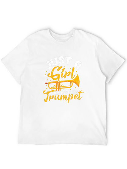 Just A Girl Who Loves Her Trumpet Black T-Shirt