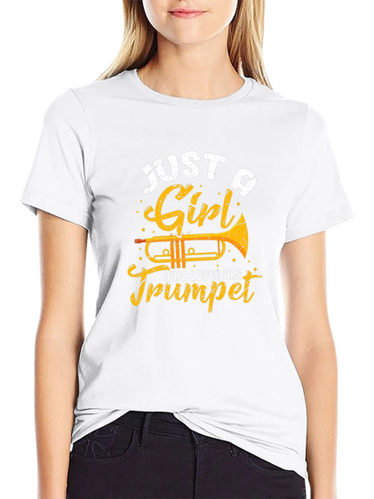 Just A Girl Who Loves Her Trumpet Black T-Shirt