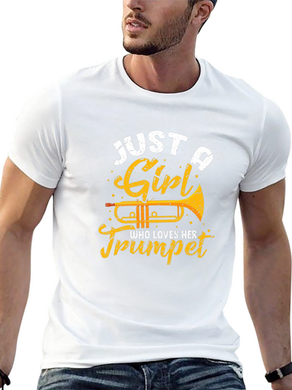 Just A Girl Who Loves Her Trumpet Black T-Shirt