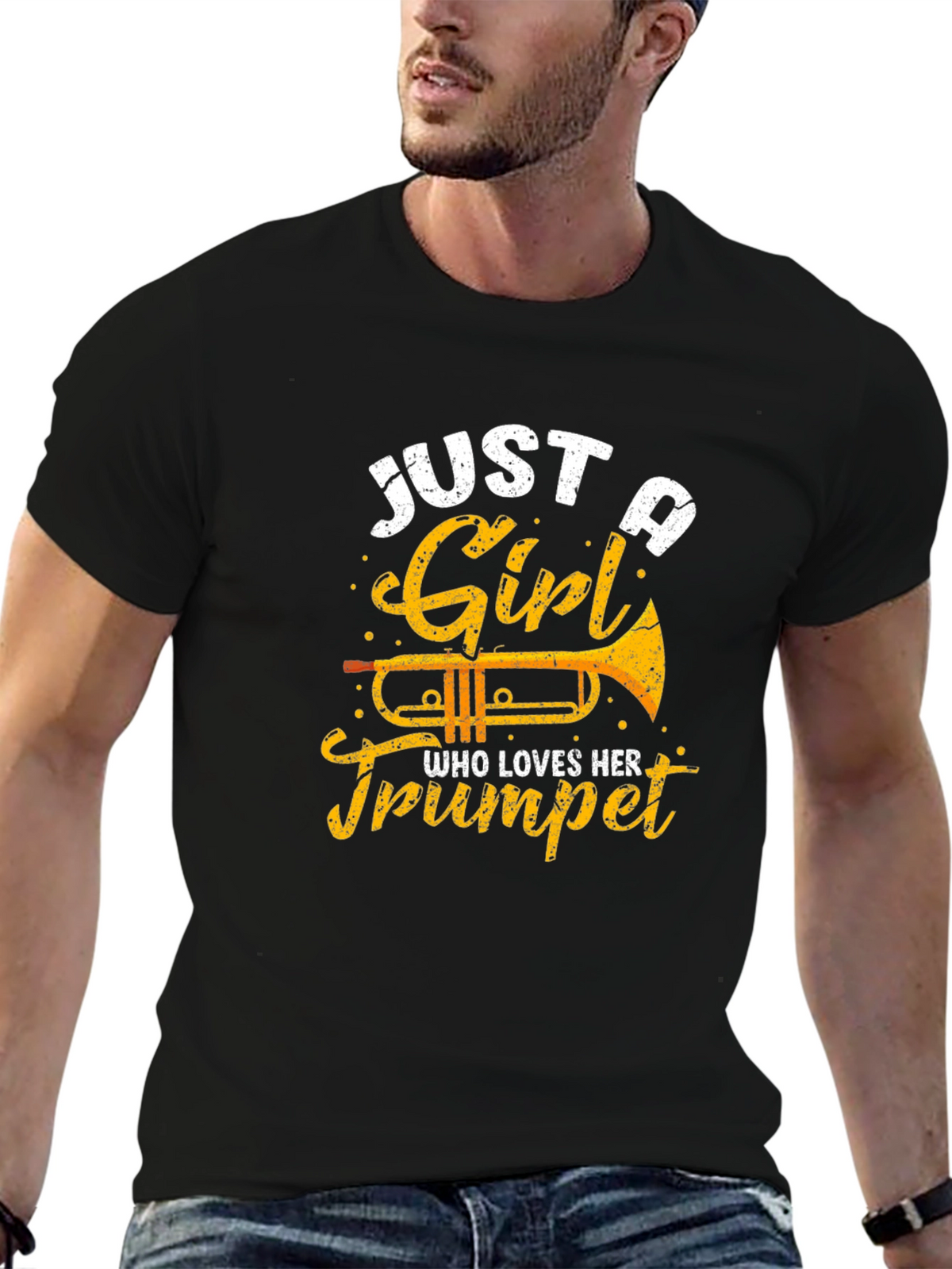 Just A Girl Who Loves Her Trumpet Black T-Shirt