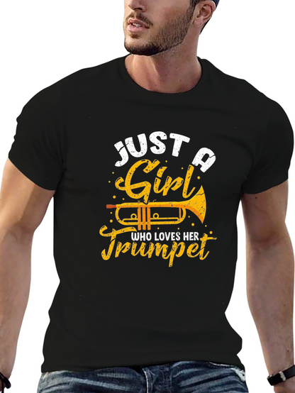 Just A Girl Who Loves Her Trumpet Black T-Shirt