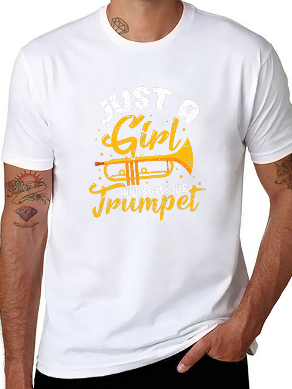 Just A Girl Who Loves Her Trumpet Black T-Shirt