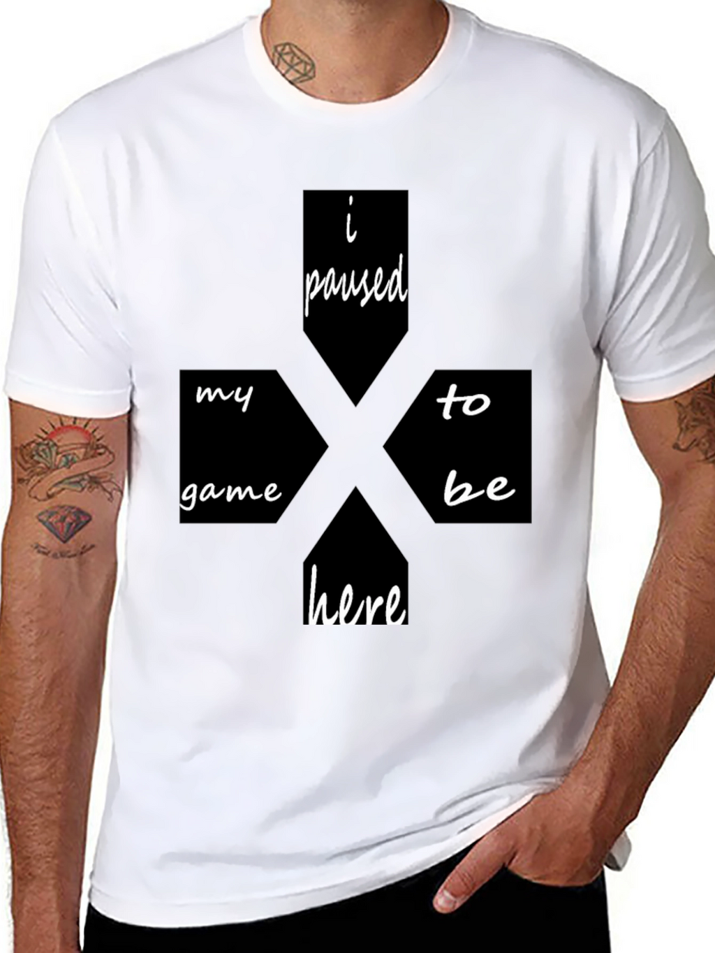 I Paused My Game To Be Here Black T-Shirt