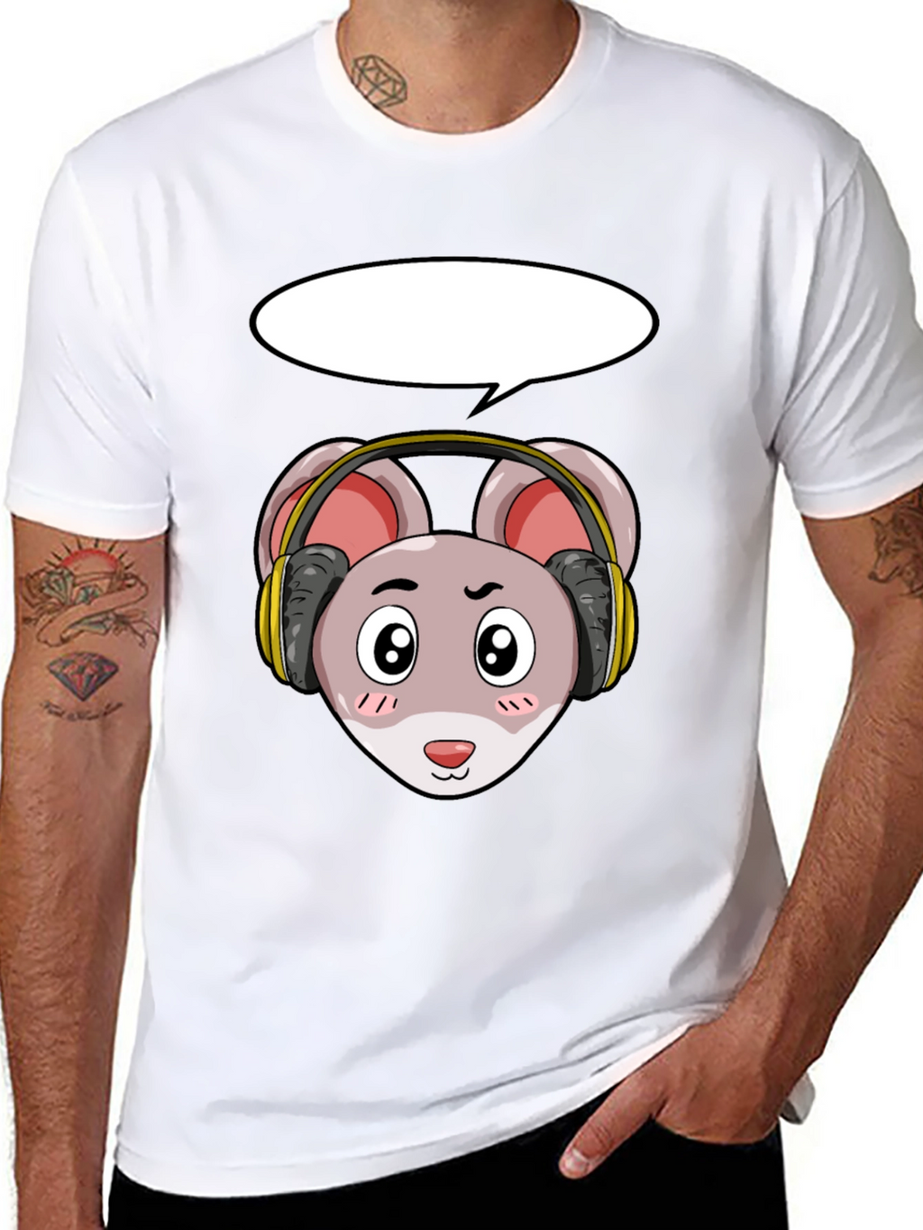 Cool Mouse with Headphones T-Shirt