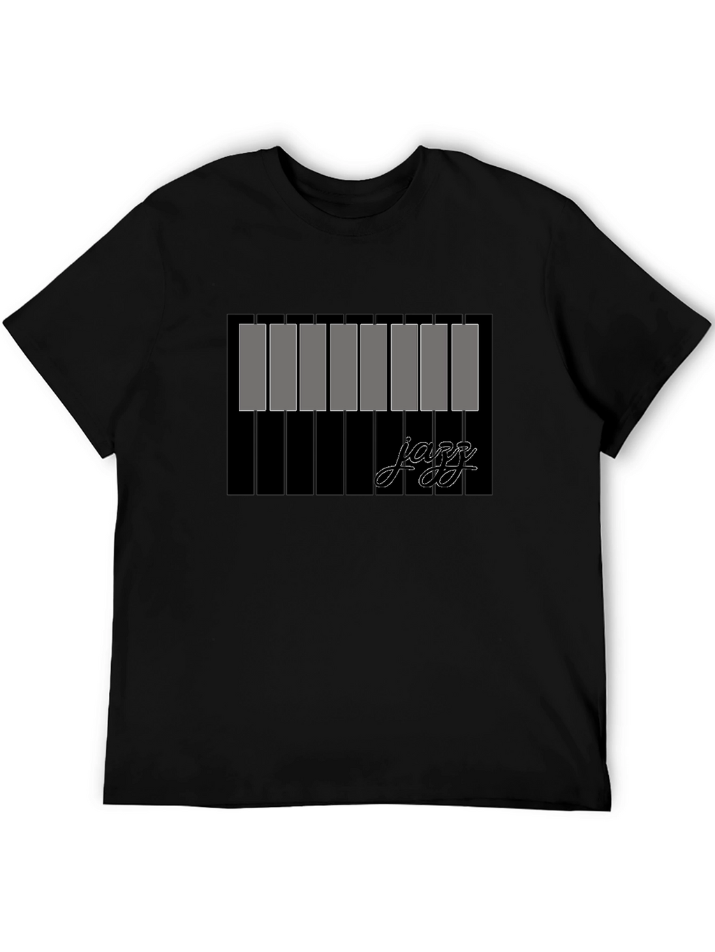 Jazz Piano Keys Graphic Black T-Shirt