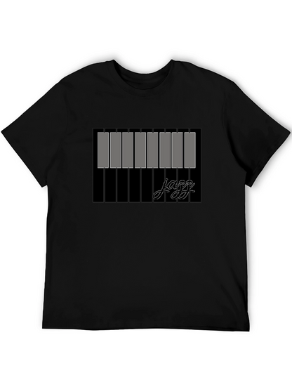 Jazz Piano Keys Graphic Black T-Shirt