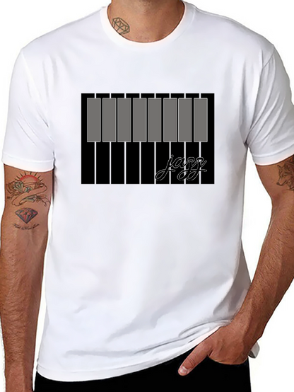 Jazz Piano Keys Graphic Black T-Shirt
