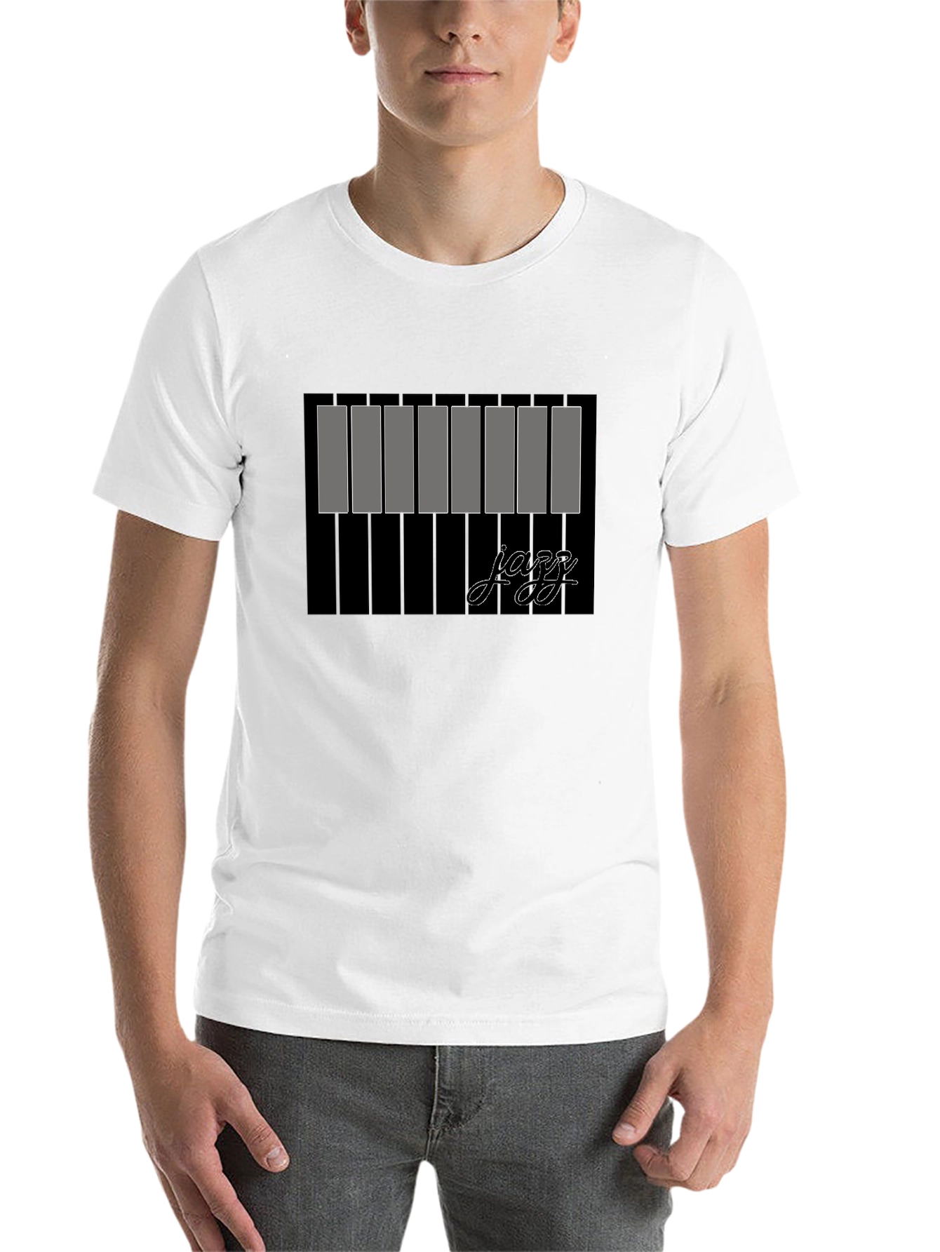 Jazz Piano Keys Graphic Black T-Shirt