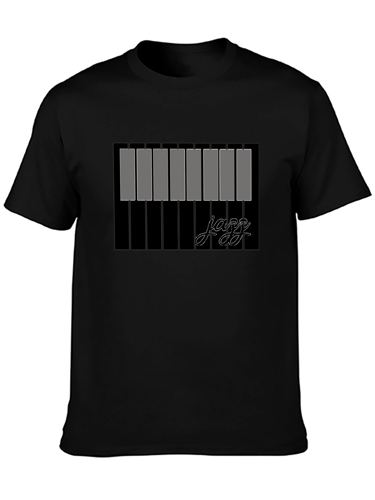 Jazz Piano Keys Graphic Black T-Shirt