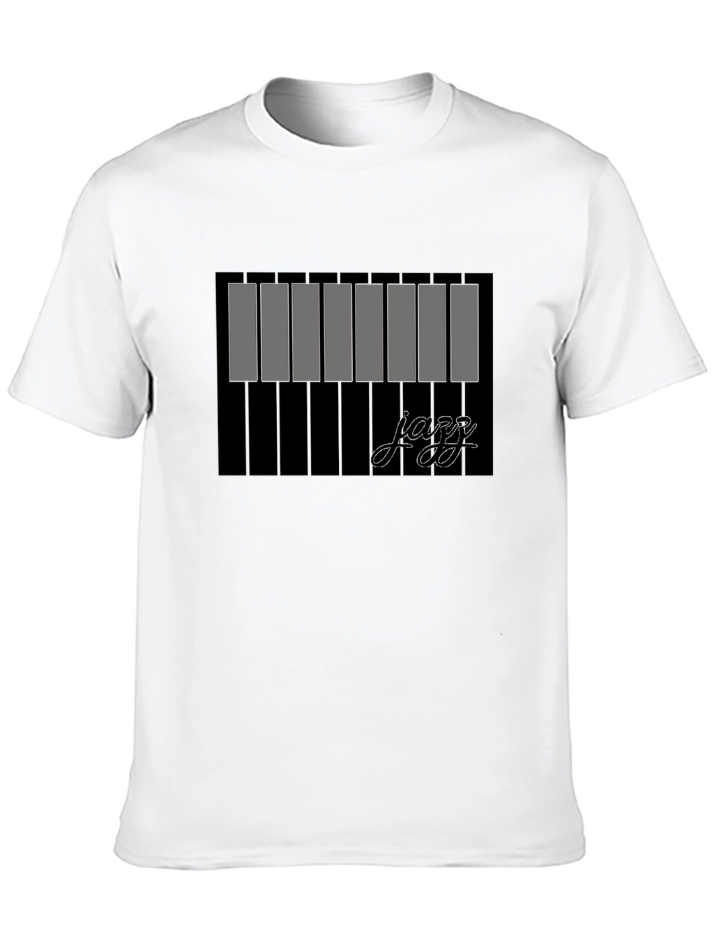 Jazz Piano Keys Graphic Black T-Shirt