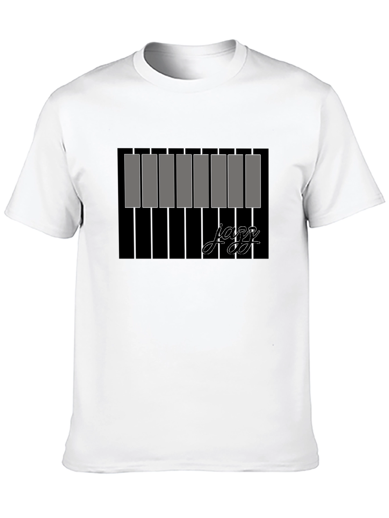 Jazz Piano Keys Graphic Black T-Shirt
