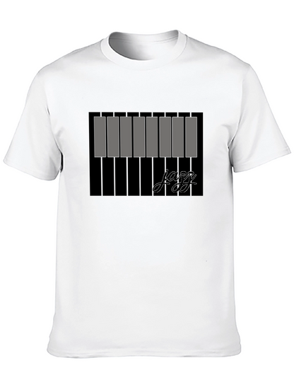 Jazz Piano Keys Graphic Black T-Shirt