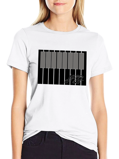 Jazz Piano Keys Graphic Black T-Shirt