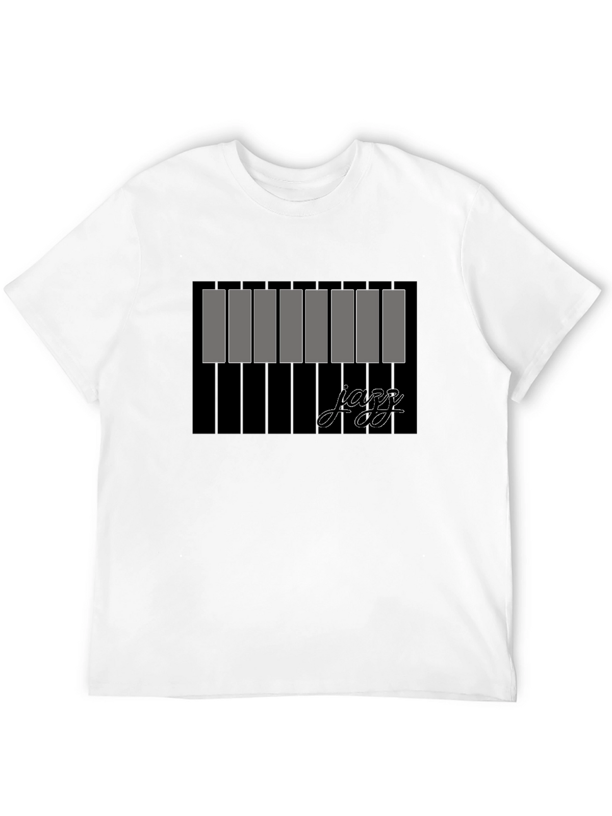 Jazz Piano Keys Graphic Black T-Shirt