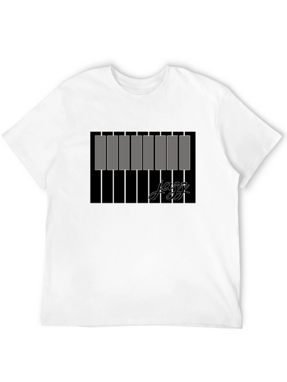 Jazz Piano Keys Graphic Black T-Shirt