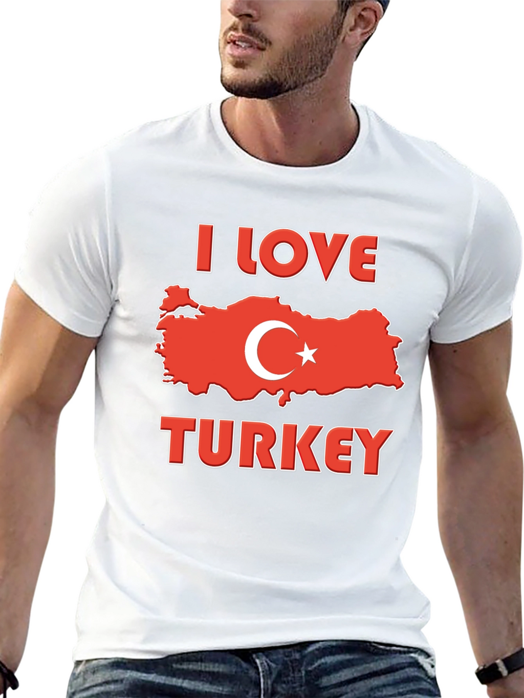 I Love Turkey Flag Graphic T-Shirt