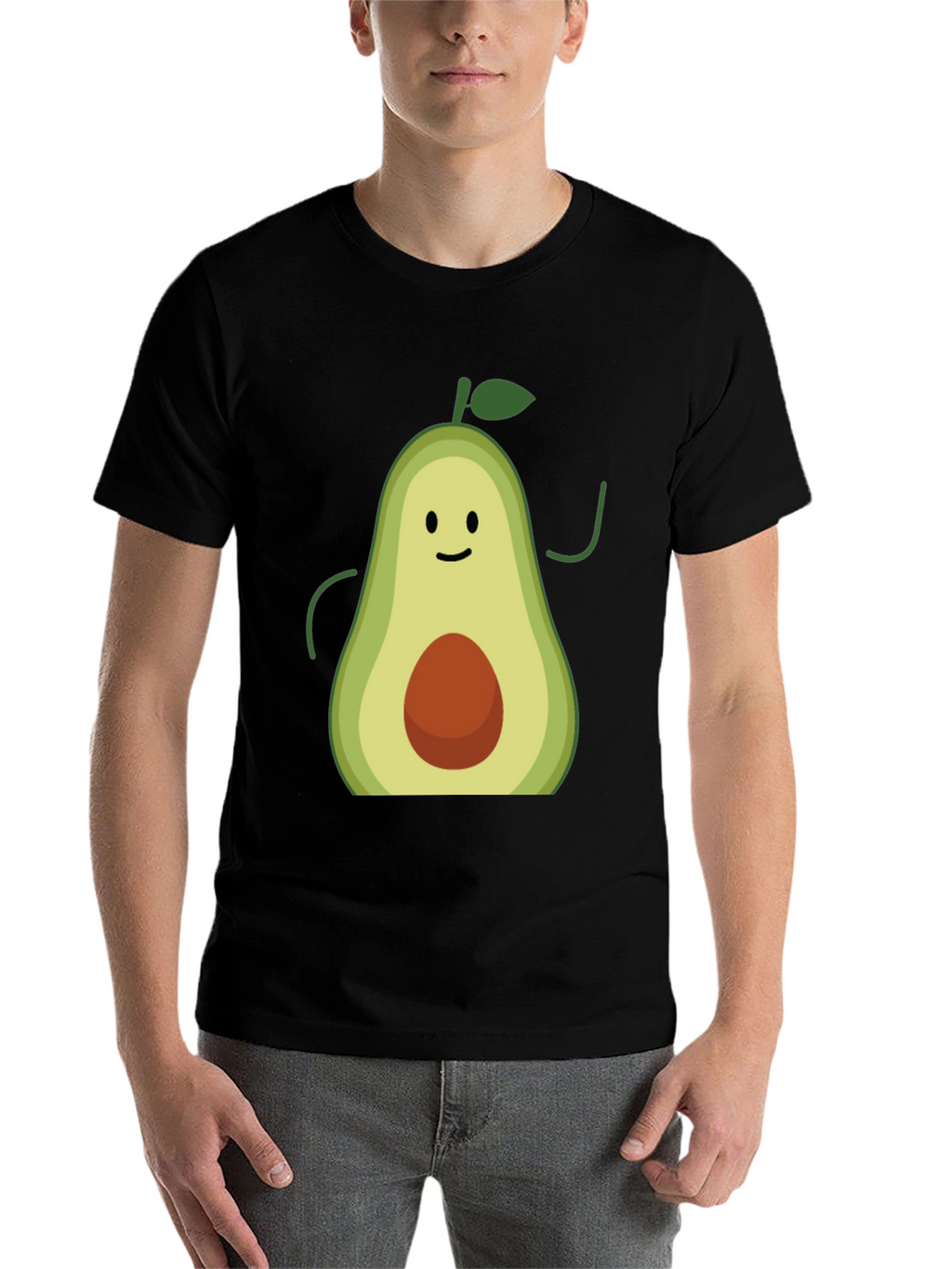 Avocado Graphic Tee - Black Cotton T-Shirt