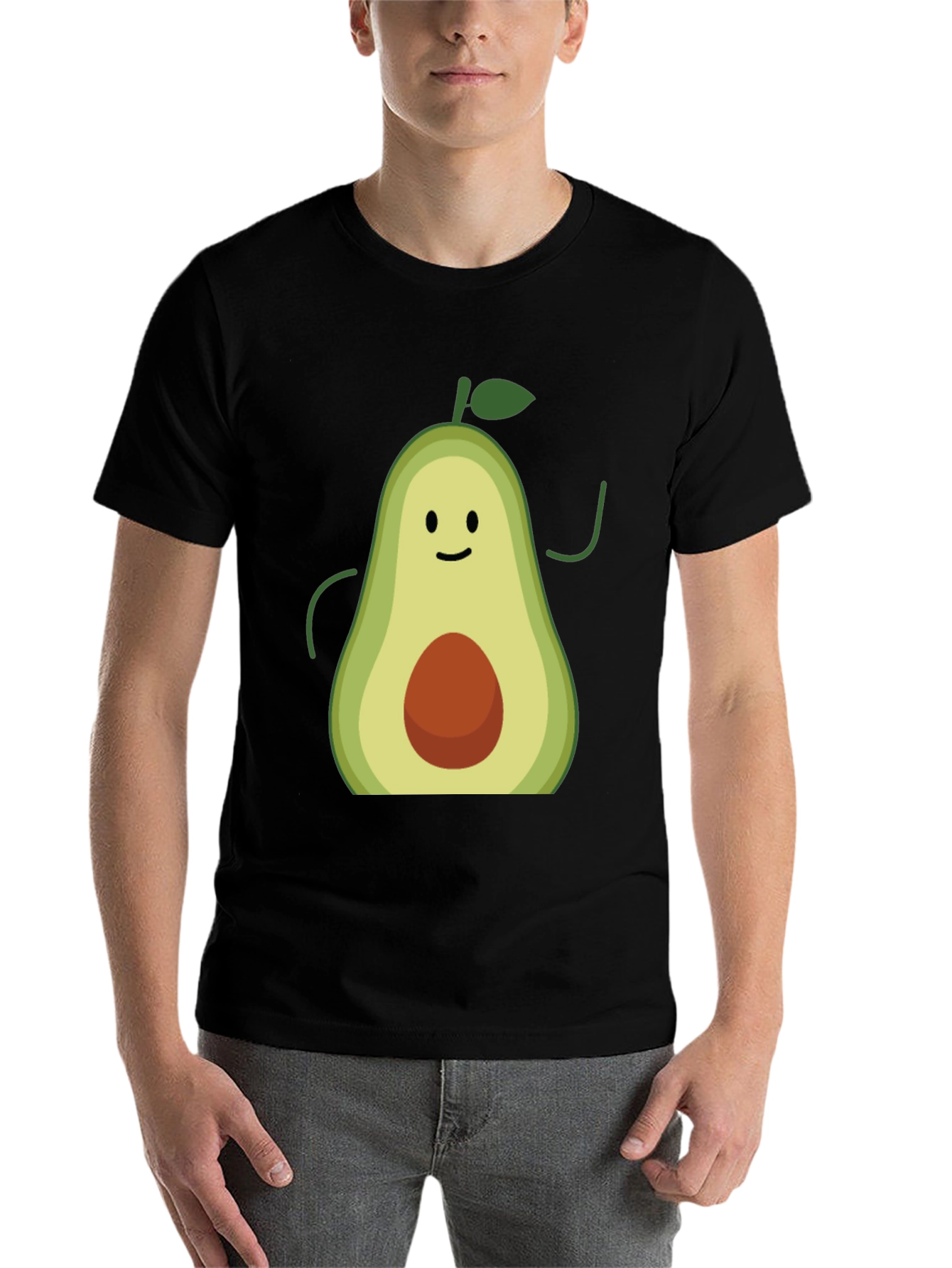 Avocado Graphic Tee - Black Cotton T-Shirt