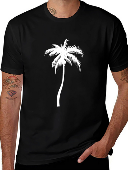 Black Palm Tree Graphic Tee - Tropical Style