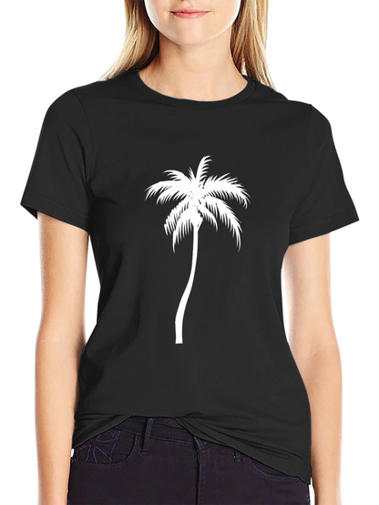 Black Palm Tree Graphic Tee - Tropical Style