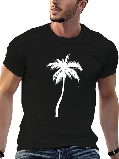Black Palm Tree Graphic Tee - Tropical Style