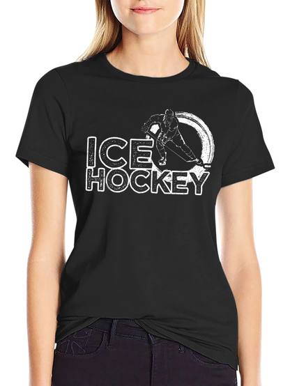 Ice Hockey Graphic Tee - Black