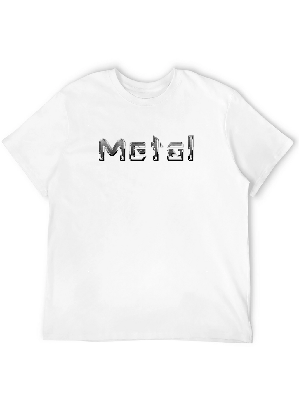Metal Print Graphic Tee - Black Cotton Blend