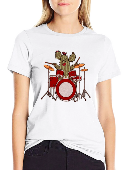 Cactus Drummer Graphic T-Shirt - Band Tee