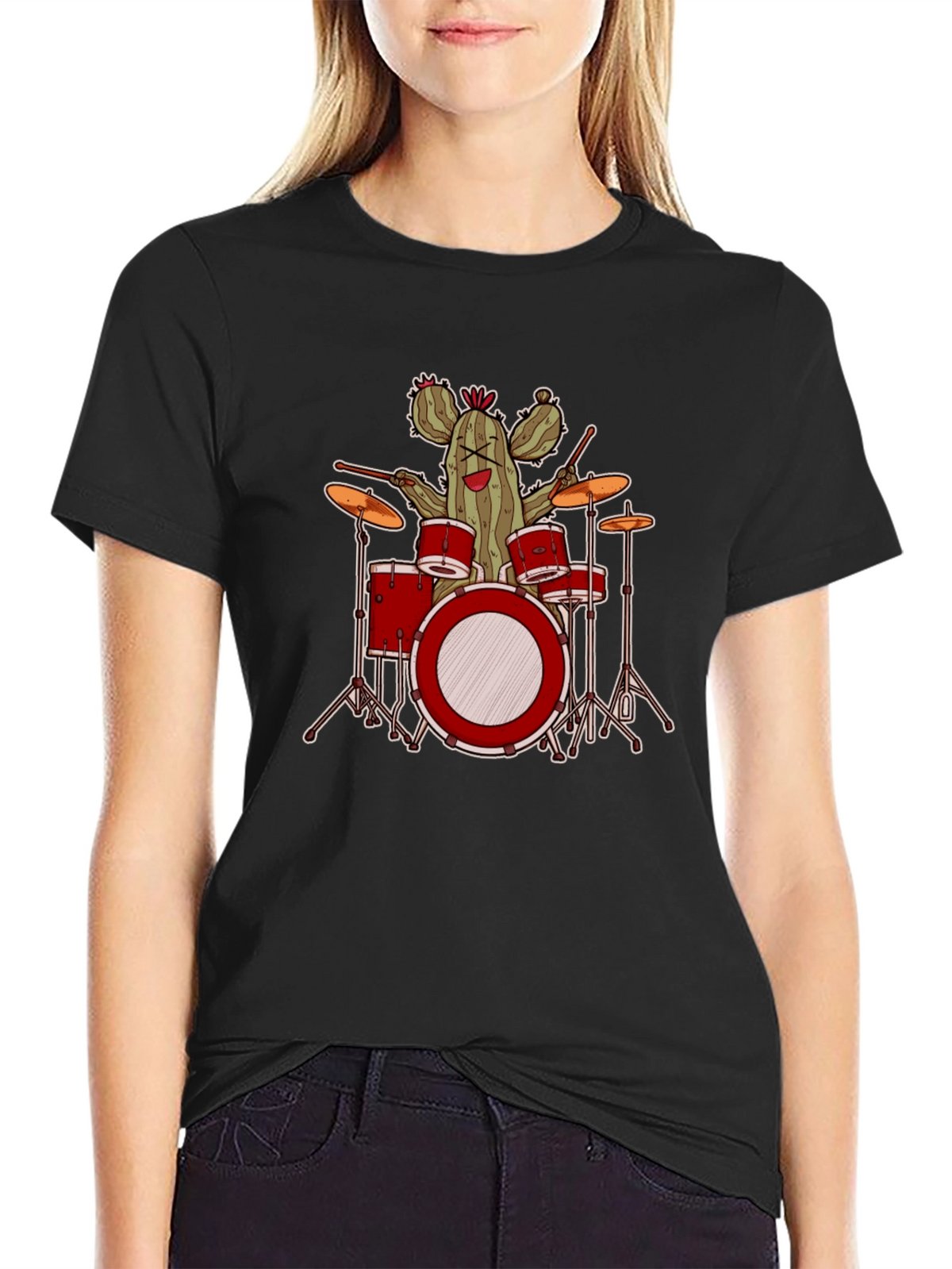 Cactus Drummer Graphic T-Shirt - Band Tee