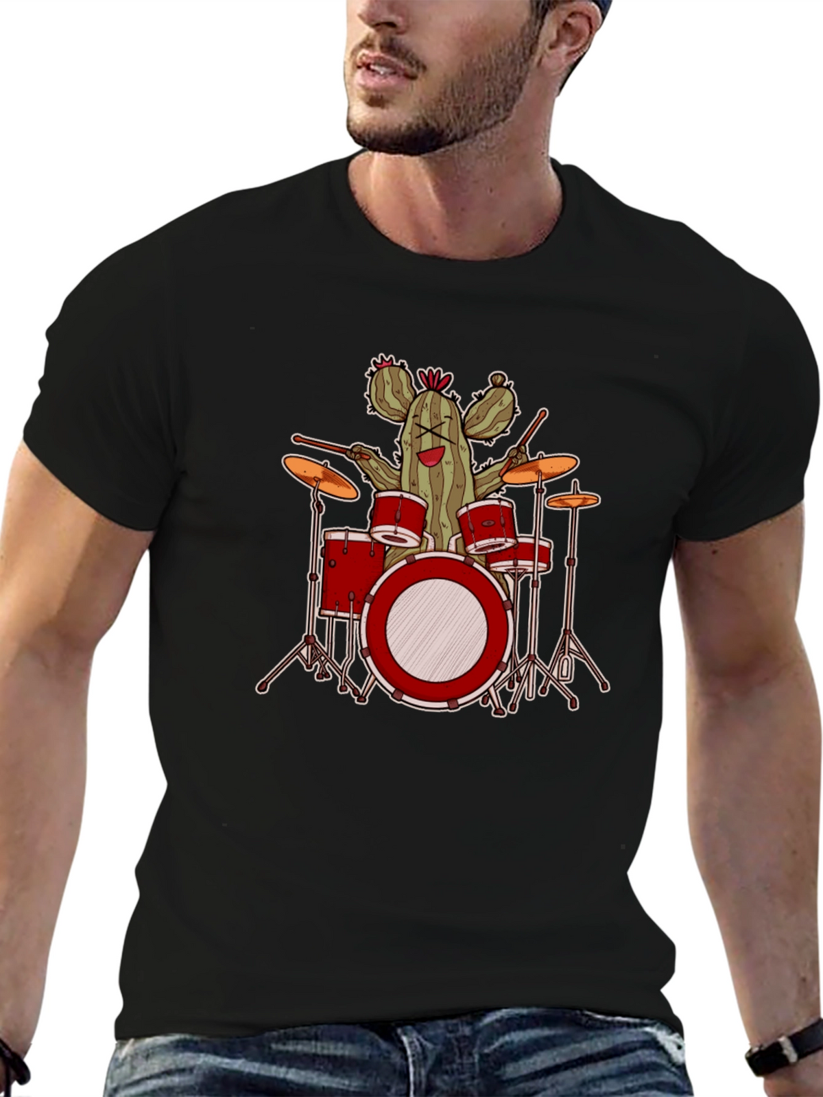 Cactus Drummer Graphic T-Shirt - Band Tee