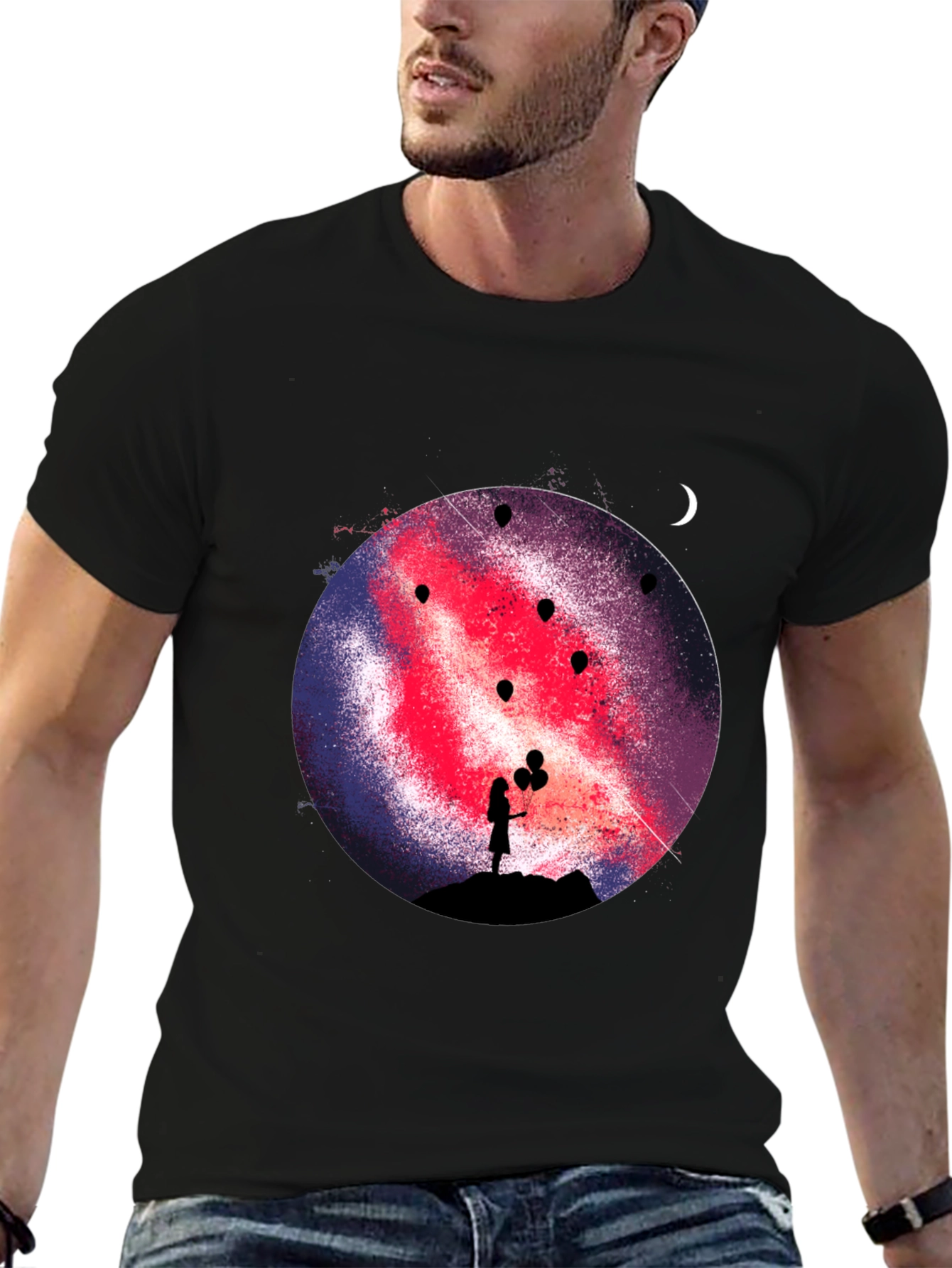 Galaxy Girl Graphic Print Tee