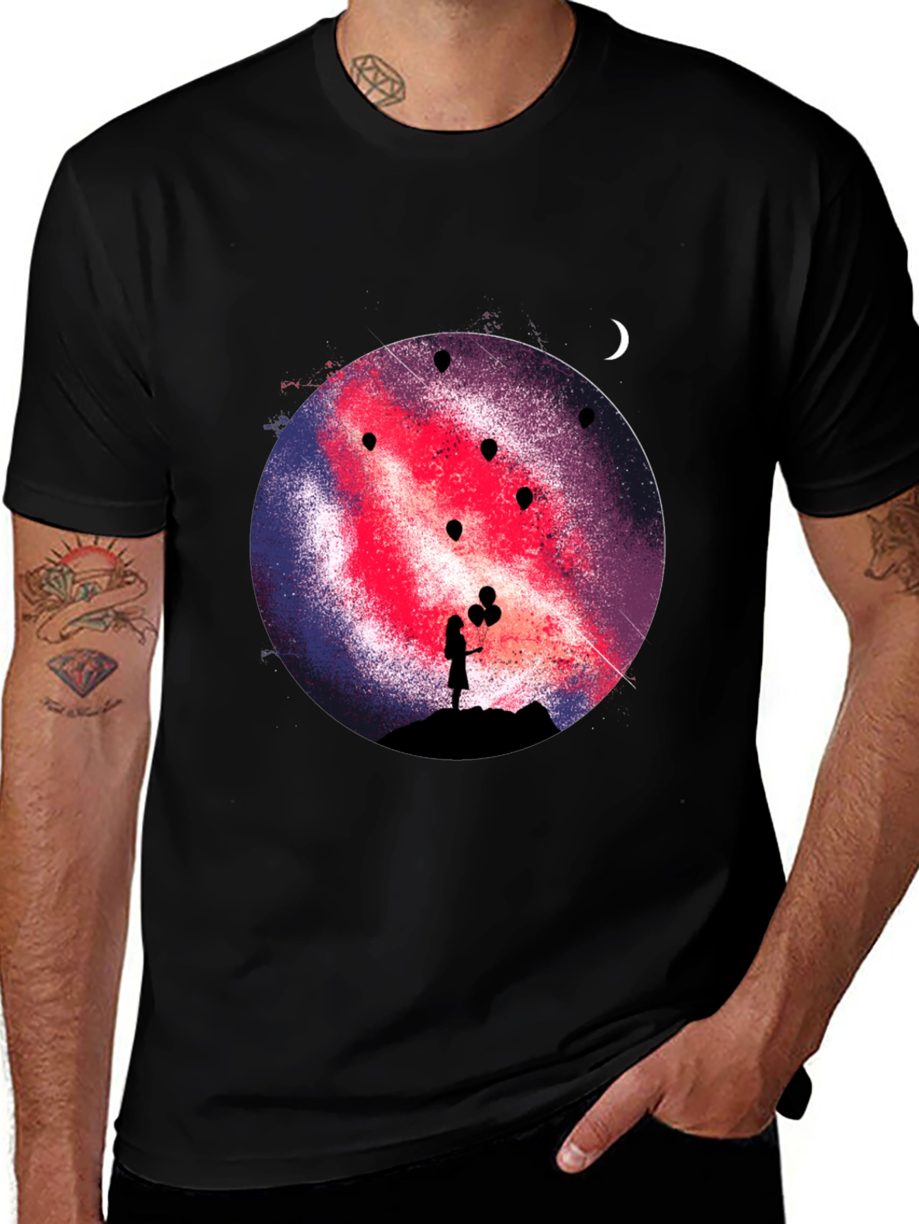 Galaxy Girl Graphic Print Tee