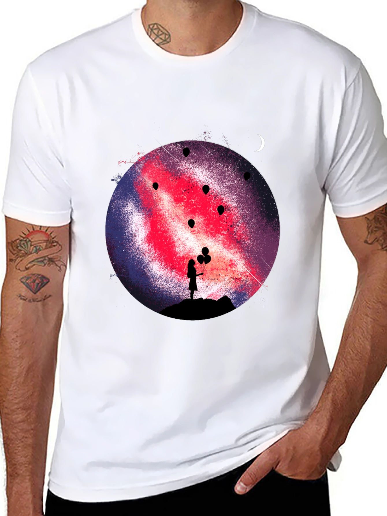 Galaxy Girl Graphic Print Tee