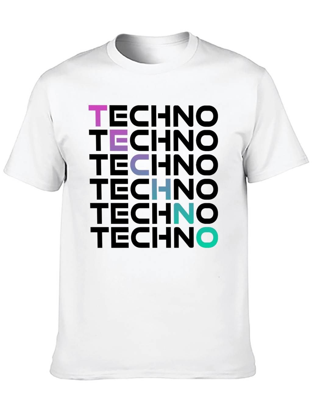 Techno Gradient T-Shirt - Bold Graphic Print