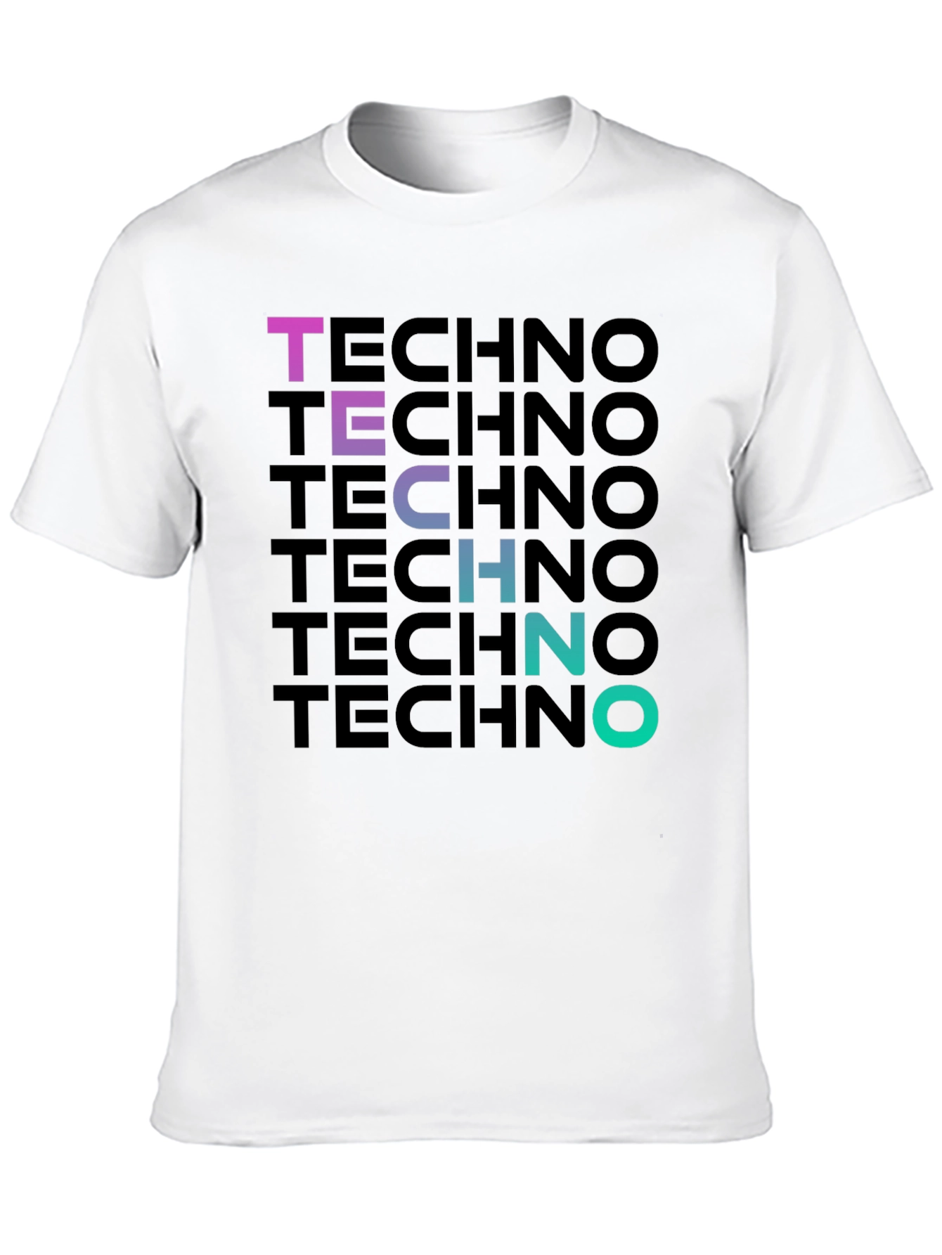 Techno Gradient T-Shirt - Bold Graphic Print