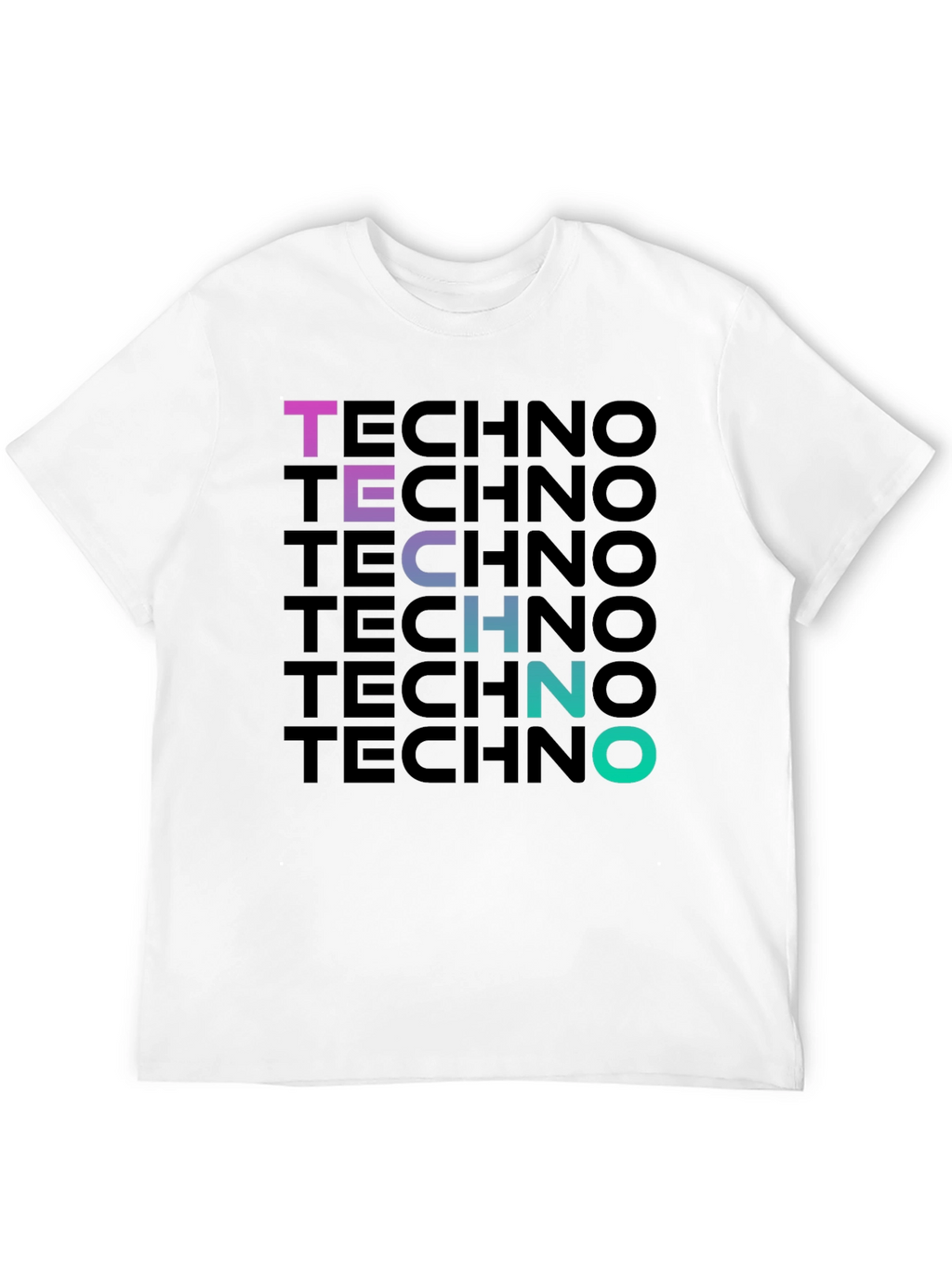 Techno Gradient T-Shirt - Bold Graphic Print