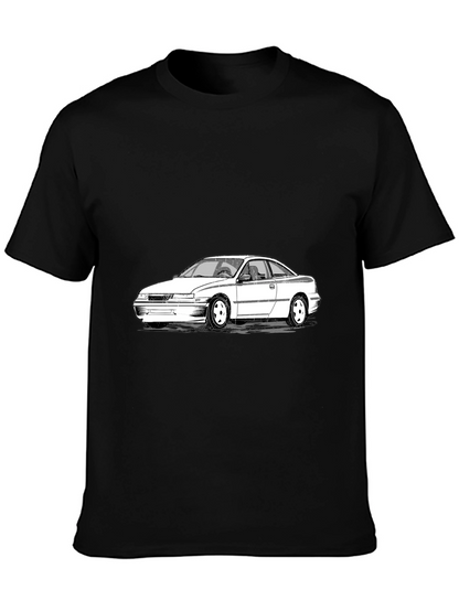 Cool Car Graphic Tee - Black Cotton T-Shirt