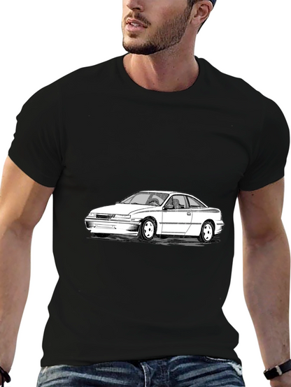 Cool Car Graphic Tee - Black Cotton T-Shirt