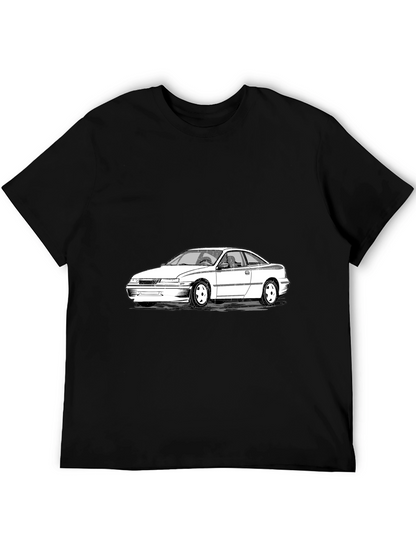 Cool Car Graphic Tee - Black Cotton T-Shirt