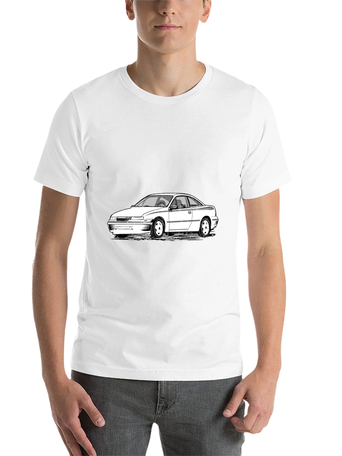 Cool Car Graphic Tee - Black Cotton T-Shirt