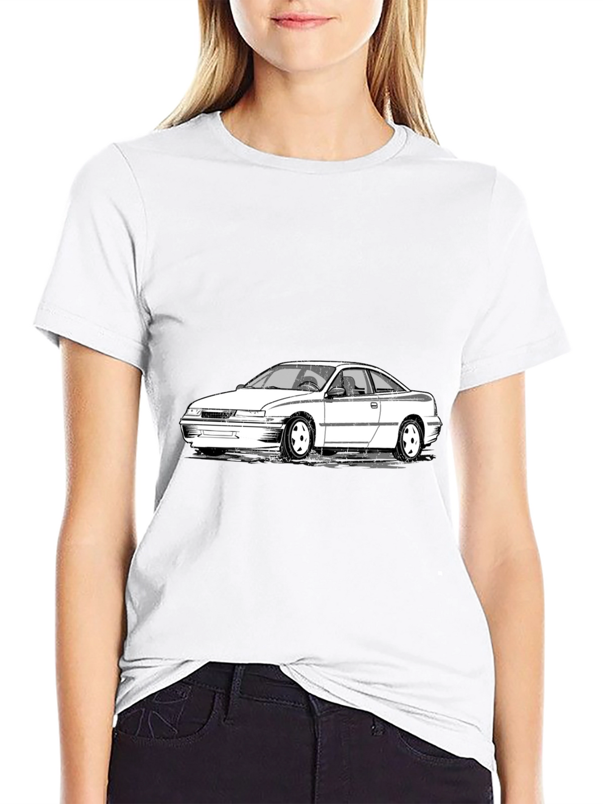 Cool Car Graphic Tee - Black Cotton T-Shirt
