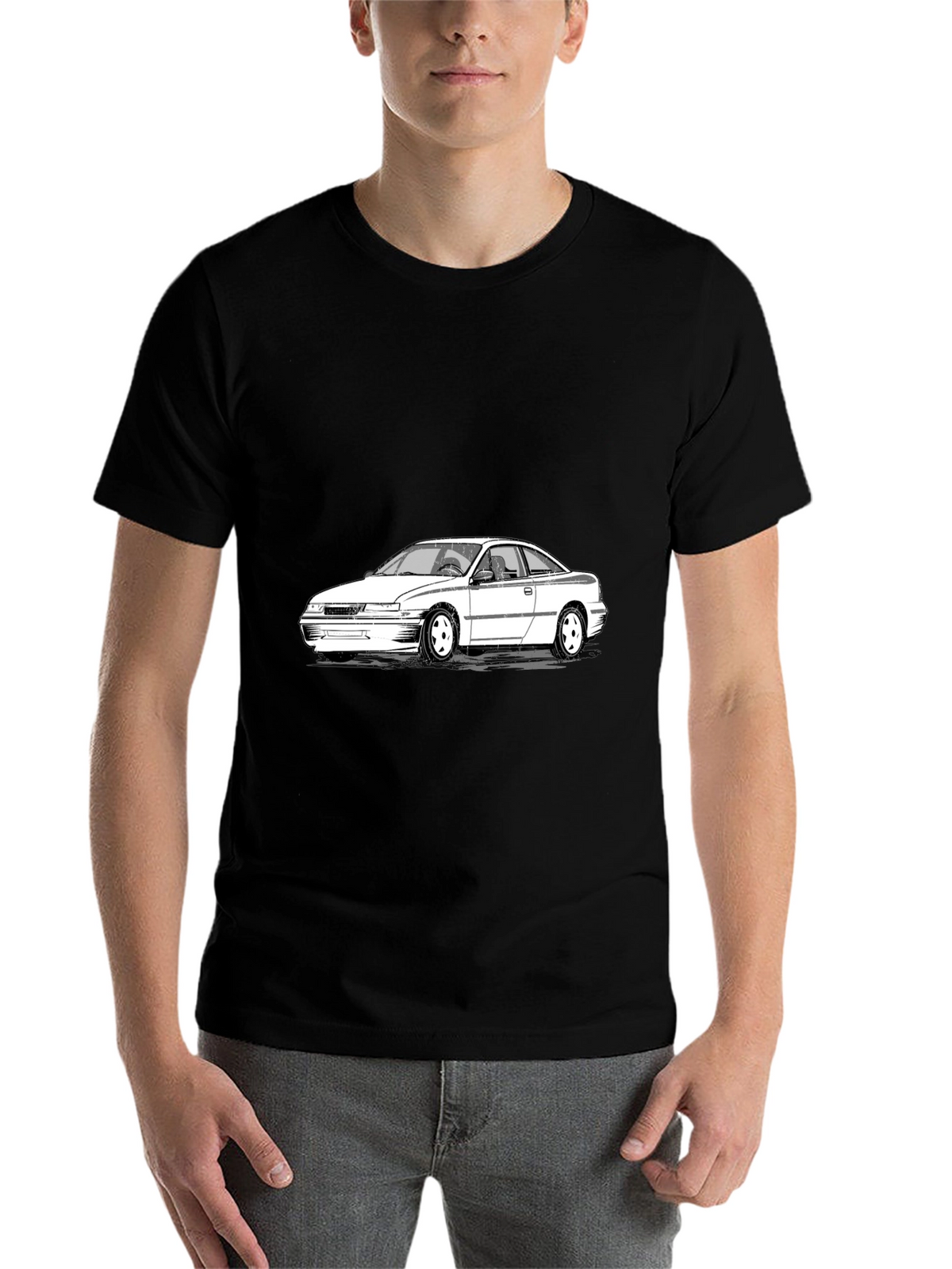 Cool Car Graphic Tee - Black Cotton T-Shirt