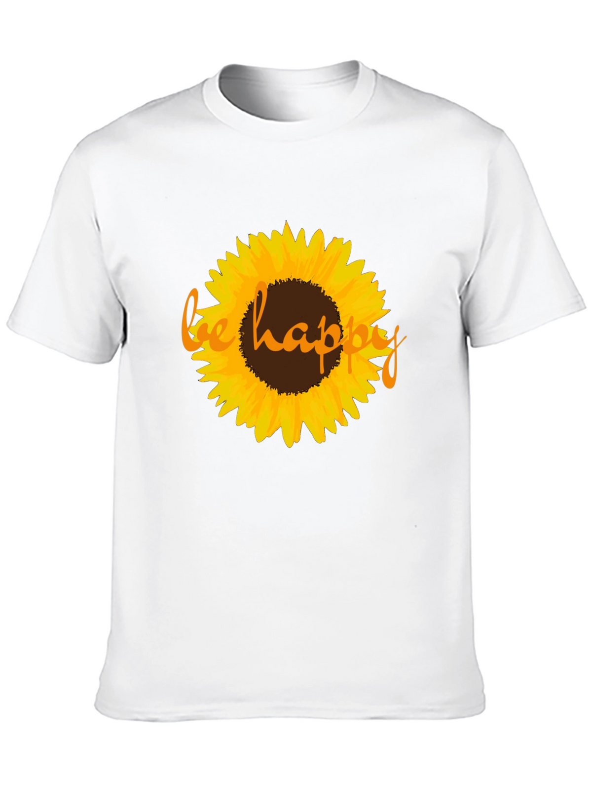 Sunflower Be Happy Graphic Black T-Shirt