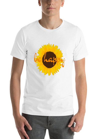 Sunflower Be Happy Graphic Black T-Shirt