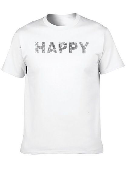 Happy/Sad Word Art Mens Black T-Shirt