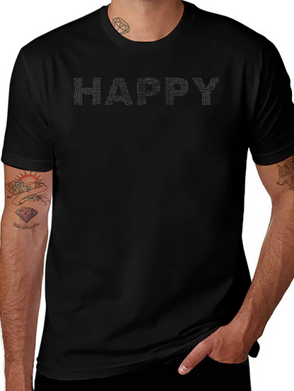 Happy/Sad Word Art Mens Black T-Shirt