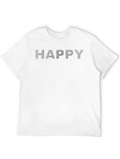 Happy/Sad Word Art Mens Black T-Shirt