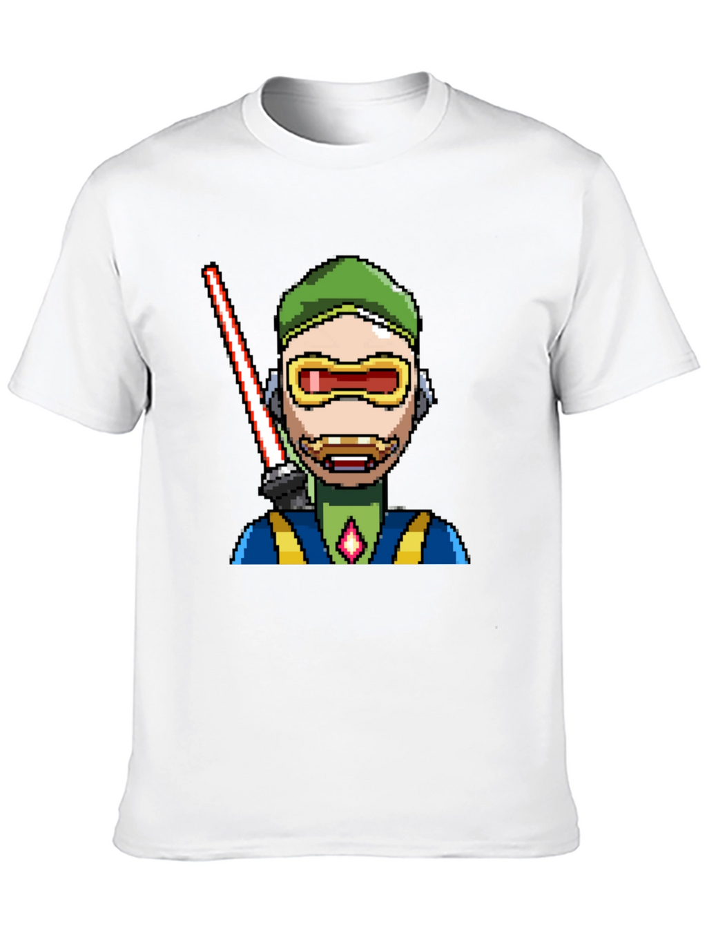 Pixel Art Sci-Fi Character Black T-Shirt