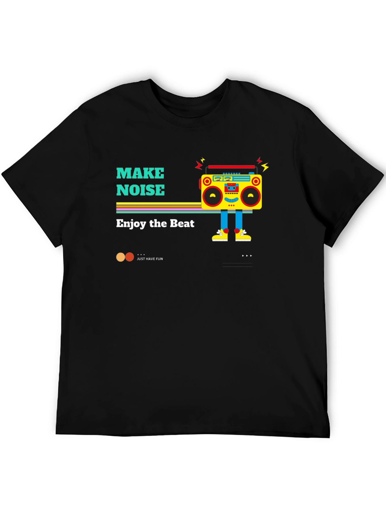 Retro Boombox Graphic Tee - Make Noise Enjoy the Beat