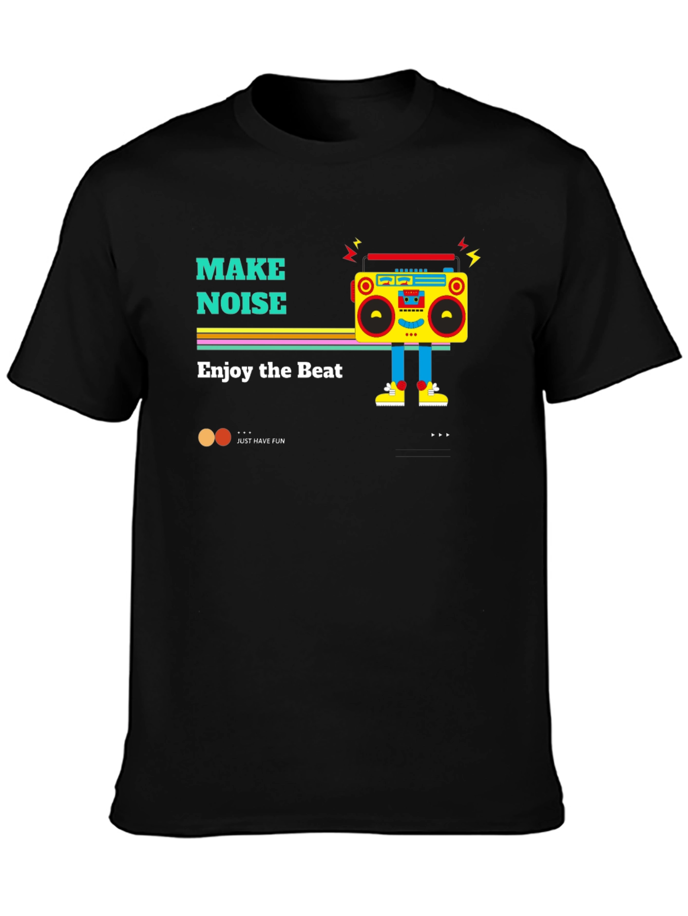 Retro Boombox Graphic Tee - Make Noise Enjoy the Beat